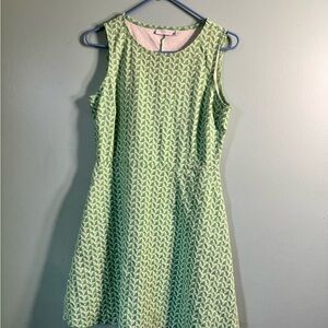 Green Patterned Sleeveless Dress